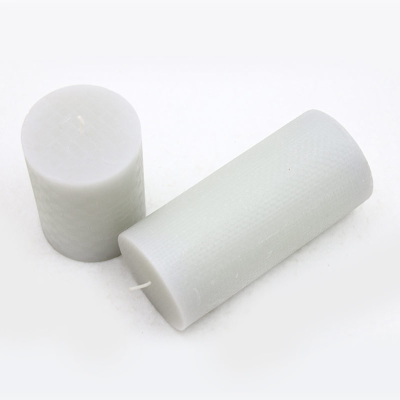 grey texture pillar candle