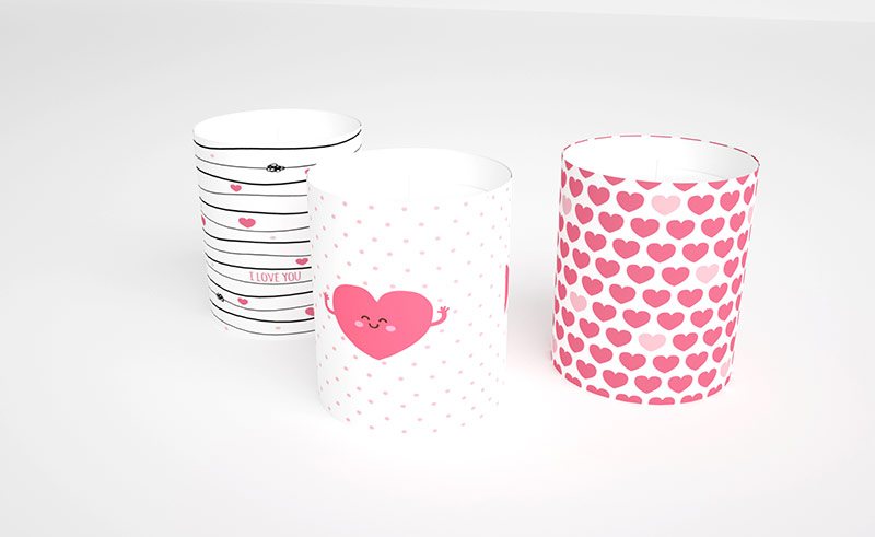 Valentine glass jar candle
